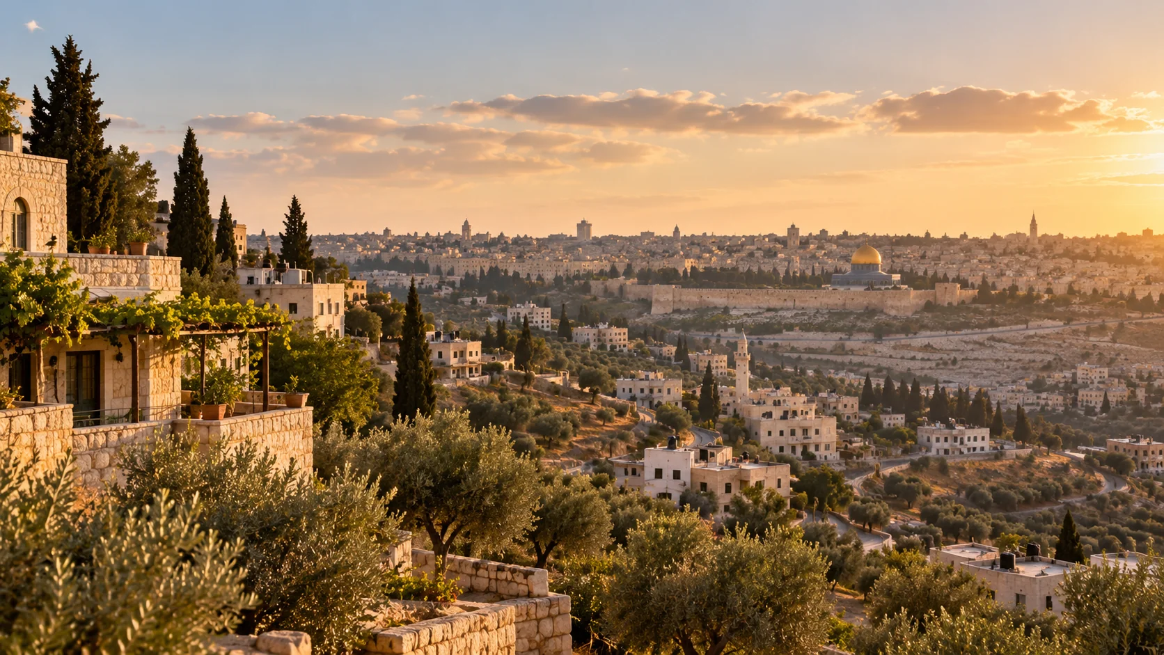 Illustrative landscape of Abu Dis and Jerusalem