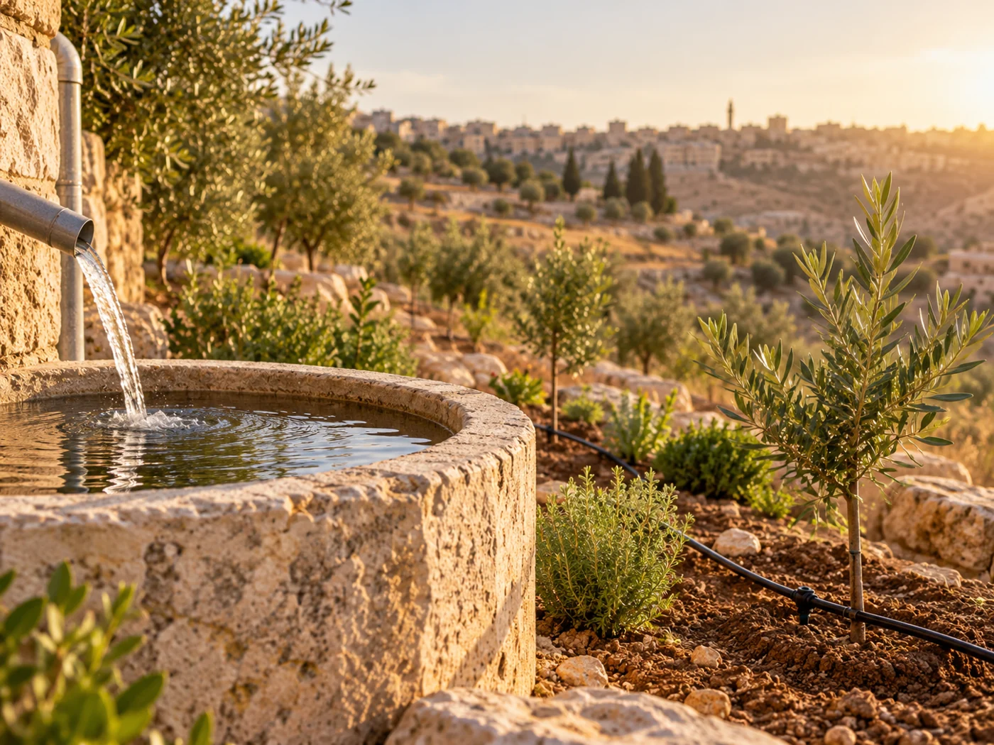 Illustrative rainwater collection and efficient irrigation